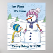 Alles is prima Funny Snowman Value Poster (Voorkant)