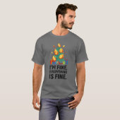 Alles is prima, grappige kerstboom X T-shirt (Voorkant volledig)