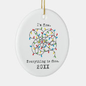 Alles is prima, leuk kerstfeest 2021 keramisch ornament (Rechts)