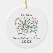 Alles is prima, leuk kerstfeest 2021 keramisch ornament (Achterkant)