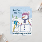 Alles is prima, maar goed, grappige Snowman Flat. Kaart (Voorkant / Achterkant in situ)