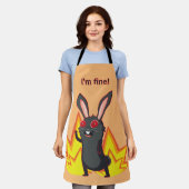 Alles is prima meme met zwart konijn schort (Gedragen)