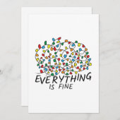 Alles is prima met kerstlampjes kaart (Voorkant / Achterkant)