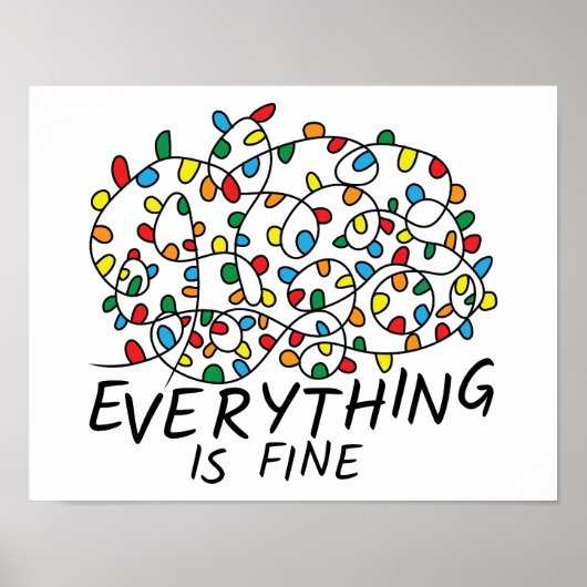 Alles is prima met kerstlampjes poster (Voorkant)