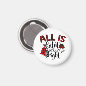 Alles is rustig Alles is helder Buffalo Plaid Patr Magneet (Voorkant / Achterkant)