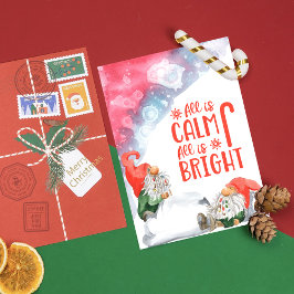 Alles is rustig, alles is helder Kerstmannetjes Feestdagenkaart