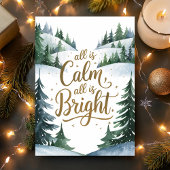 Alles is rustig, alles is helder Kerstmis Feestdagen Kaart