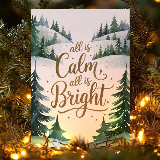 Alles is rustig, alles is helder Kerstmis Feestdagen Kaart