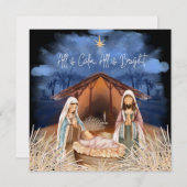 Alles is rustig, alles is helder kerststal feestdagenkaart (Voorkant / Achterkant)