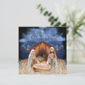 Alles is rustig, alles is helder kerststal feestdagenkaart (Staand voorkant)