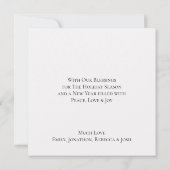 Alles is rustig, alles is helder kerststal feestdagenkaart (Achterkant)