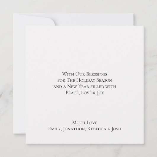 Alles is rustig, alles is helder kerststal feestdagenkaart (Achterkant)