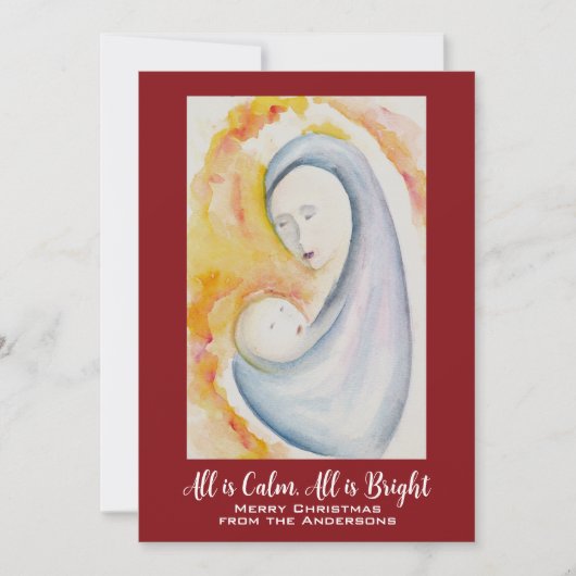 Alles is rustig, alles is helder, Madonna en kind Feestdagenkaart (Voorkant)