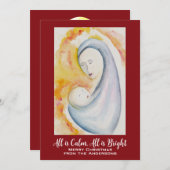 Alles is rustig, alles is helder, Madonna en kind Feestdagenkaart (Voorkant / Achterkant)