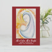 Alles is rustig, alles is helder, Madonna en kind Feestdagenkaart (Staand voorkant)