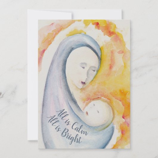 Alles is rustig, alles is helder, Madonna en kind Feestdagenkaart (Voorkant)