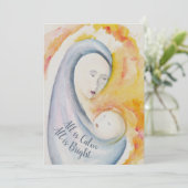 Alles is rustig, alles is helder, Madonna en kind Feestdagenkaart (Staand voorkant)