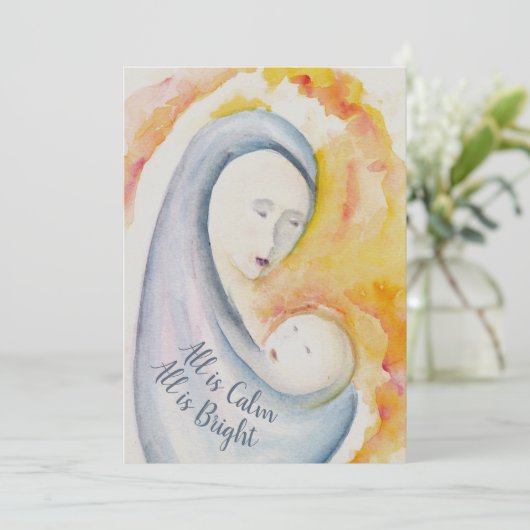 Alles is rustig, alles is helder, Madonna en kind Feestdagenkaart (Staand voorkant)