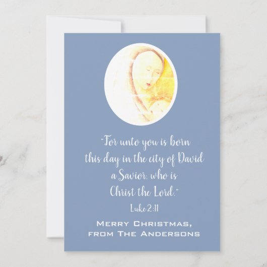 Alles is rustig, alles is helder, Madonna en kind Feestdagenkaart (Achterkant)