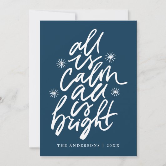 Alles is rustig, alles is helder marine non-foto feestdagenkaart (Voorkant)