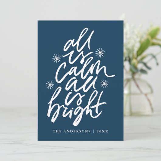 Alles is rustig, alles is helder marine non-foto feestdagenkaart (Staand voorkant)