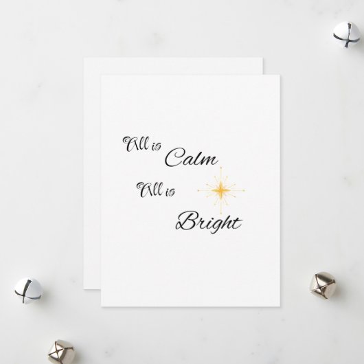 Alles is rustig, alles is helder op een feestdagenkaart (Voorkant / Achterkant in situ)