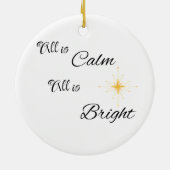 Alles is rustig, alles is helder op een keramisch ornament (Achterkant)