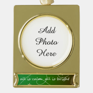Alles is rustig, alles is helder verguld banner ornament
