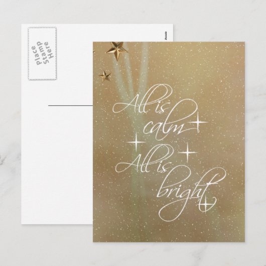 Alles is rustig, alles is stralend kerstmis feestdagenkaart (Voorkant / Achterkant)