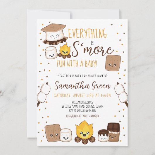 Alles is S'more Fun Baby shower Kaart (Voorkant)