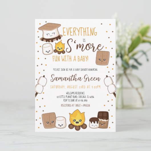 Alles is S'more Fun Baby shower Kaart (Staand voorkant)