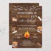 Alles is S'more Fun Camping Baby shower Kaart (Voorkant / Achterkant)