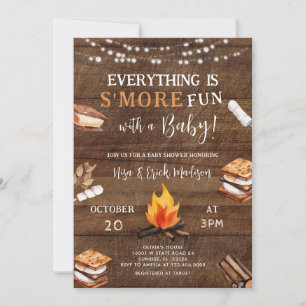 Alles is S'more Fun Camping Baby shower Kaart