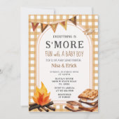 Alles is S'more Fun Gingham Baby shower Kaart (Voorkant)