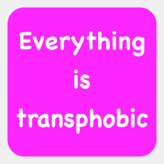 Alles is transfoob vierkante sticker