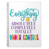 Alles is volledig onder controle notitieboek (Voorkant)