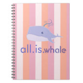 Alles is walvis (blauw, roze strepen) notitieboek (Voorkant)