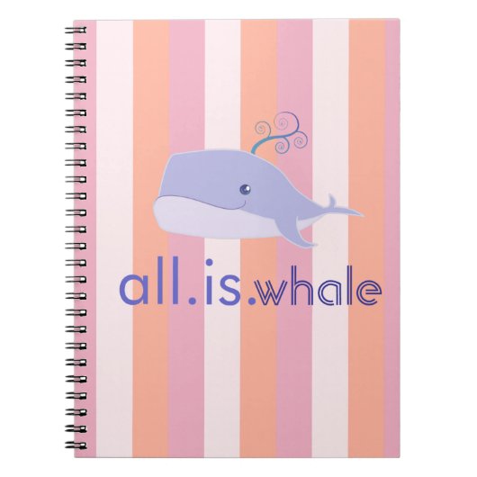 Alles is walvis (blauw, roze strepen) notitieboek (Voorkant)