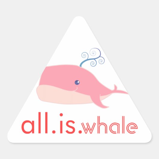 Alles is walvis (roze) sticker (Voorkant)