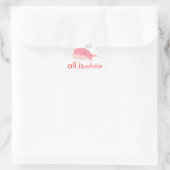 Alles is walvis (roze) sticker (Tas)