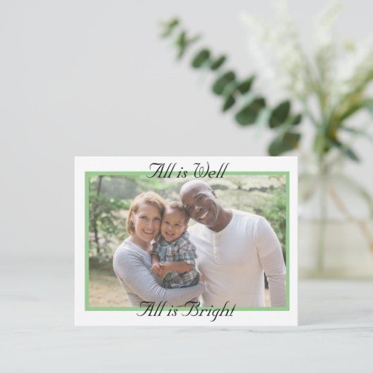 Alles is wel goed, allemaal is het fel. briefkaart (Staand voorkant)