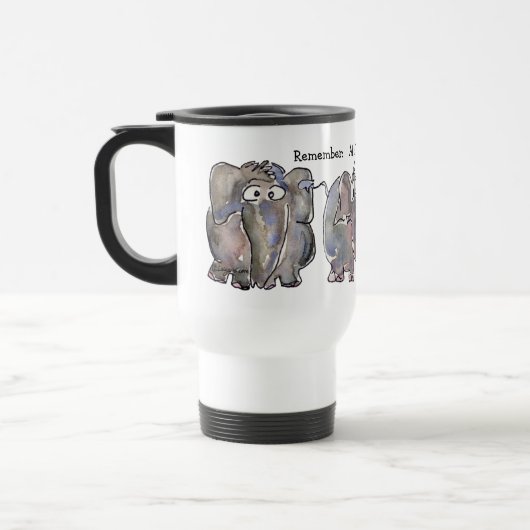 Alles is Wellephant 3 Cartoon Elephants Reisbeker (Links)
