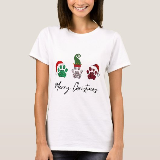 Alles Italiaanse Windhond Vrolijk Kerstpootje P T-shirt (Voorkant)