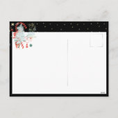 Alles Kerst Joyeux Noel Candy Cane Zwart Feestdagenkaart (Achterkant)