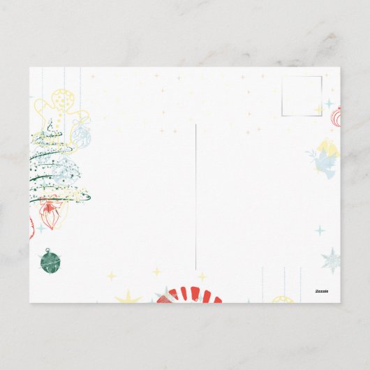 Alles Kerstsnoep Cane Trees Zwart Feestdagenkaart (Achterkant)