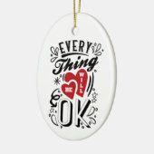 Alles komt goed - liefdeshartenoffertes keramisch ornament (Links)