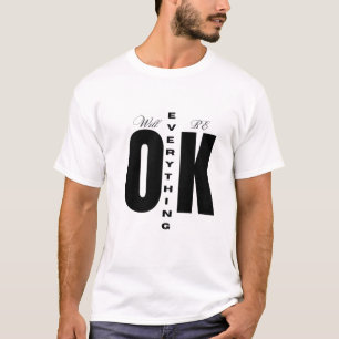 "Alles komt goed" – Minimalistische kruistypografi T-shirt