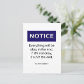 Alles komt goed op de hoogte. briefkaart (Staand voorkant)