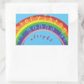 "Alles komt goed" Rainbow Blue Rechthoekige Sticker (Tas)