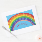 "Alles komt goed" Rainbow Blue Rechthoekige Sticker (Envelop)